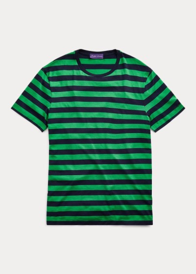 Playeras Ralph Lauren Hombre Verdes / Azul Marino - Striped Lisle - IRJPB6198